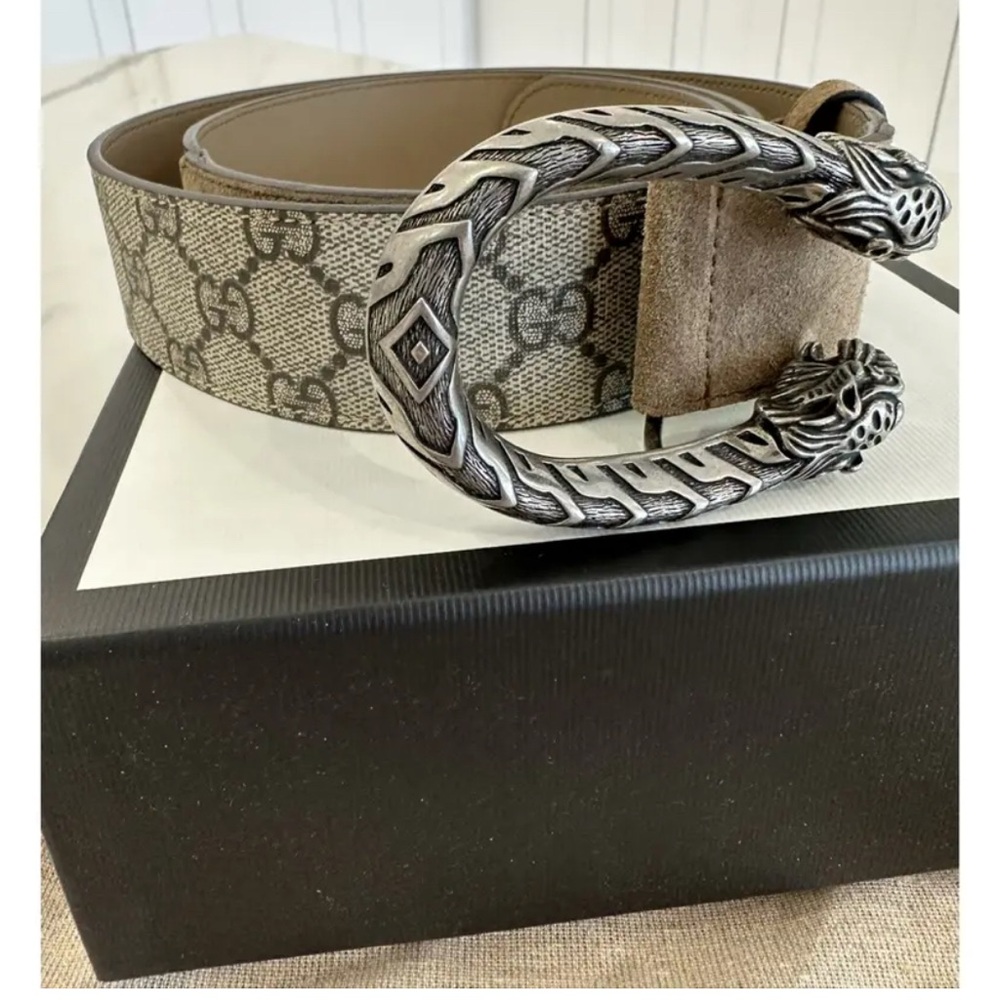 Authentic Dionysus leather Belt. 
Gucci Beige and Silver Unisex  Belt